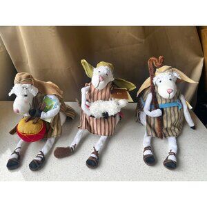 Hallmark Dayspring Three Wise Men Sheep Mantle Figurines with Sheep, Staff & Dru